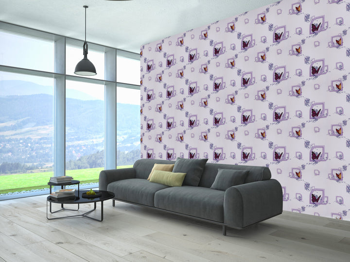 Norwich Violet Graphic Wallpaper 972114