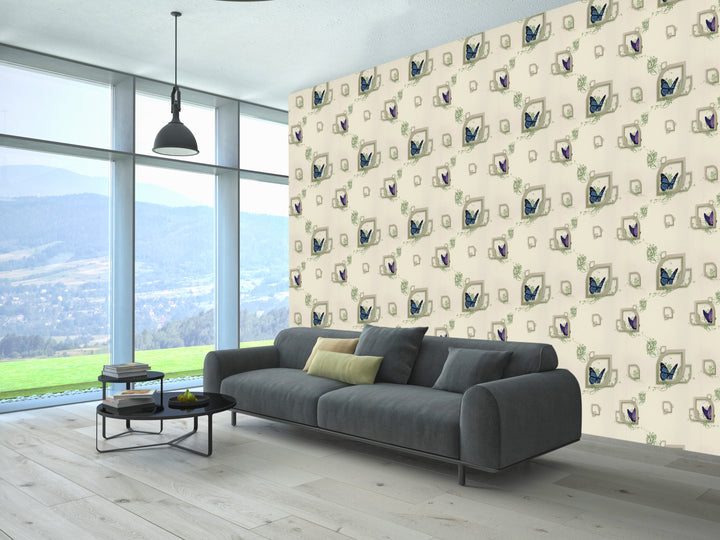 Norwich Beige Graphic Wallpaper 972115