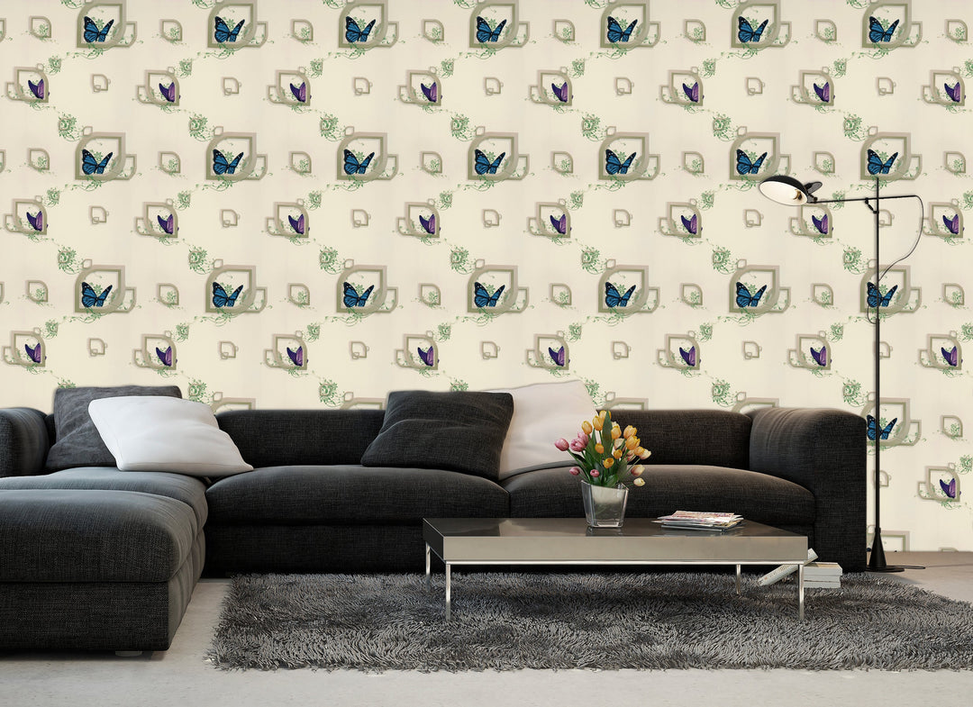 Norwich Beige Graphic Wallpaper 972115