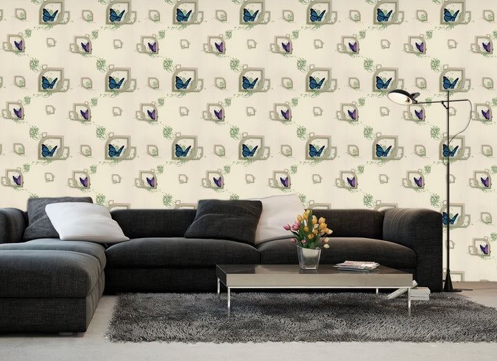 Norwich Beige Graphic Wallpaper 972115