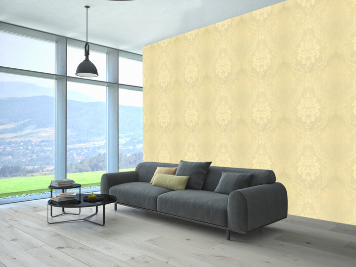 Norwich Soft Gold Damask Wallpaper 972713