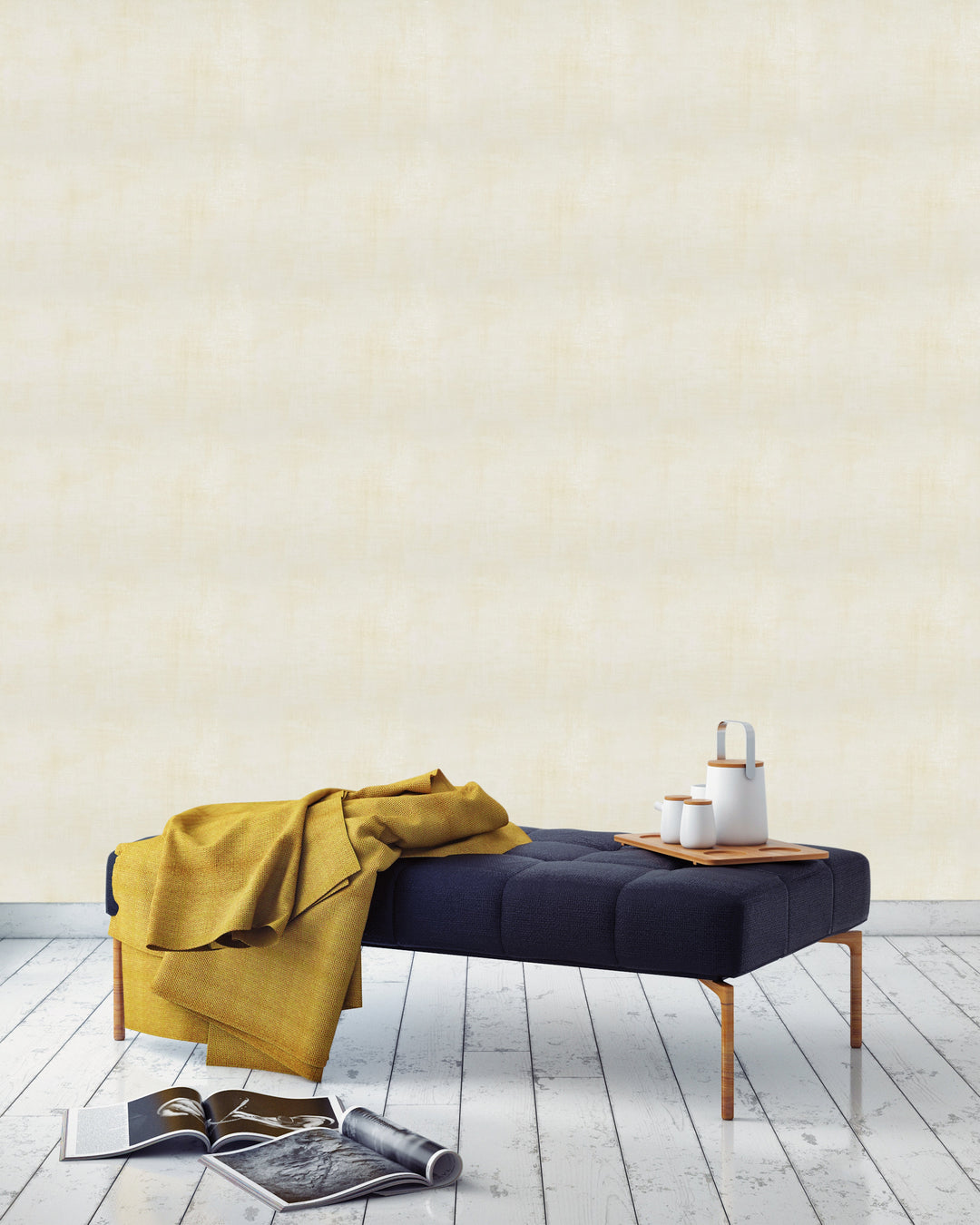 Prince Charles Ivory Finish Wallpaper 75021