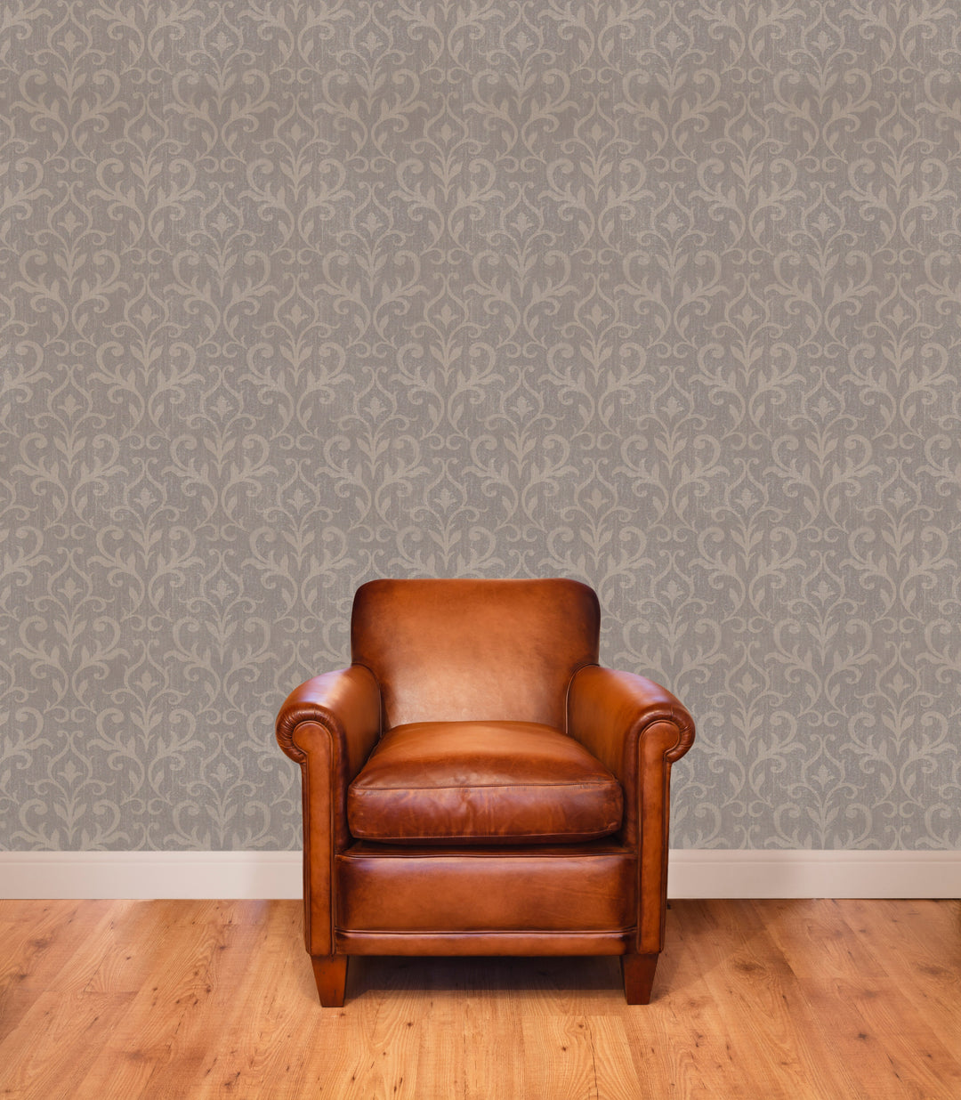 Prince Charles Taupe Linen Wallpaper 82102