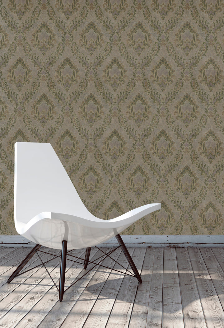 Queen Anne A Walnut Damask Wallpaper Sk6719