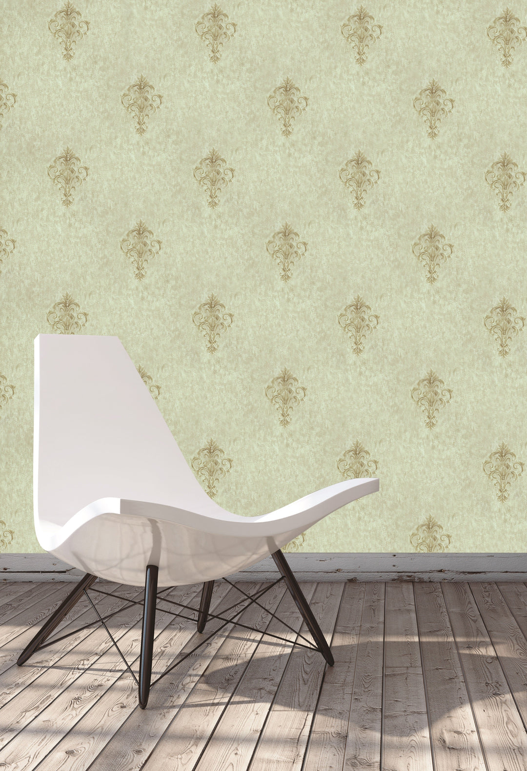 Queen Anne A Mint Gold Wallpaper Sk6740