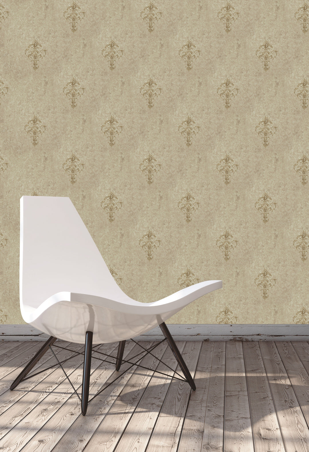 Queen Anne A Sheer Taupe Bloom Wallpaper Sk6747