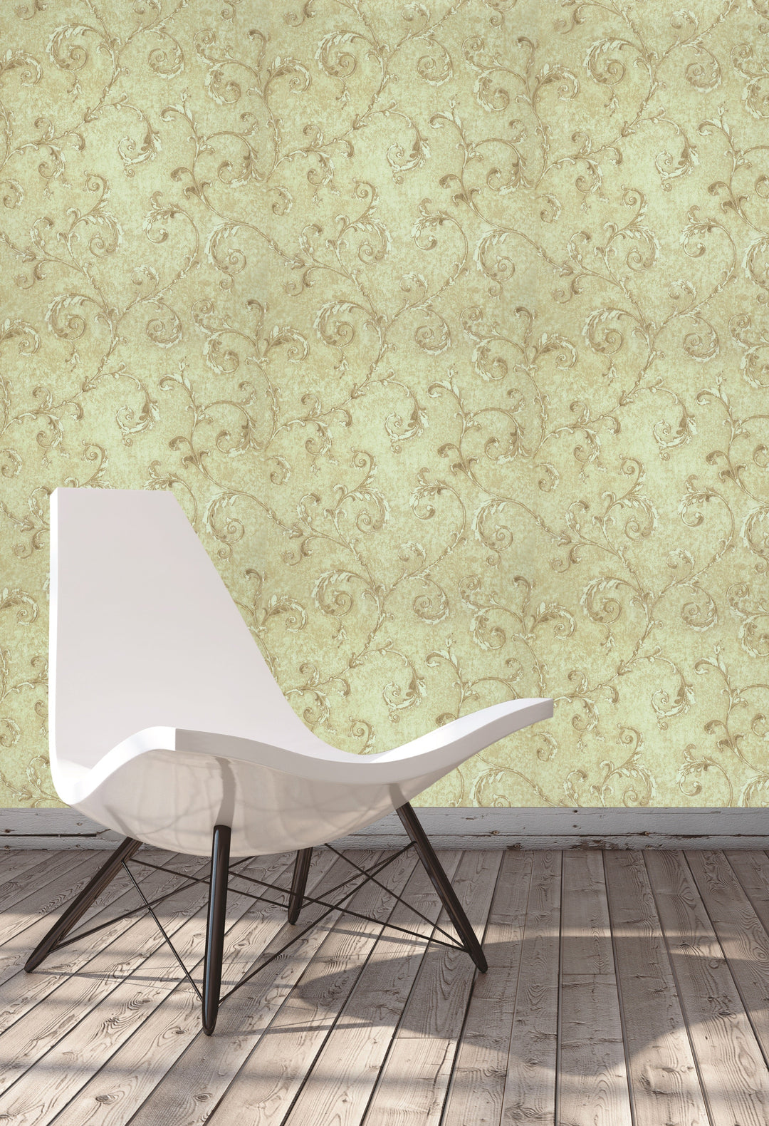 Olive Scroll Wallpaper