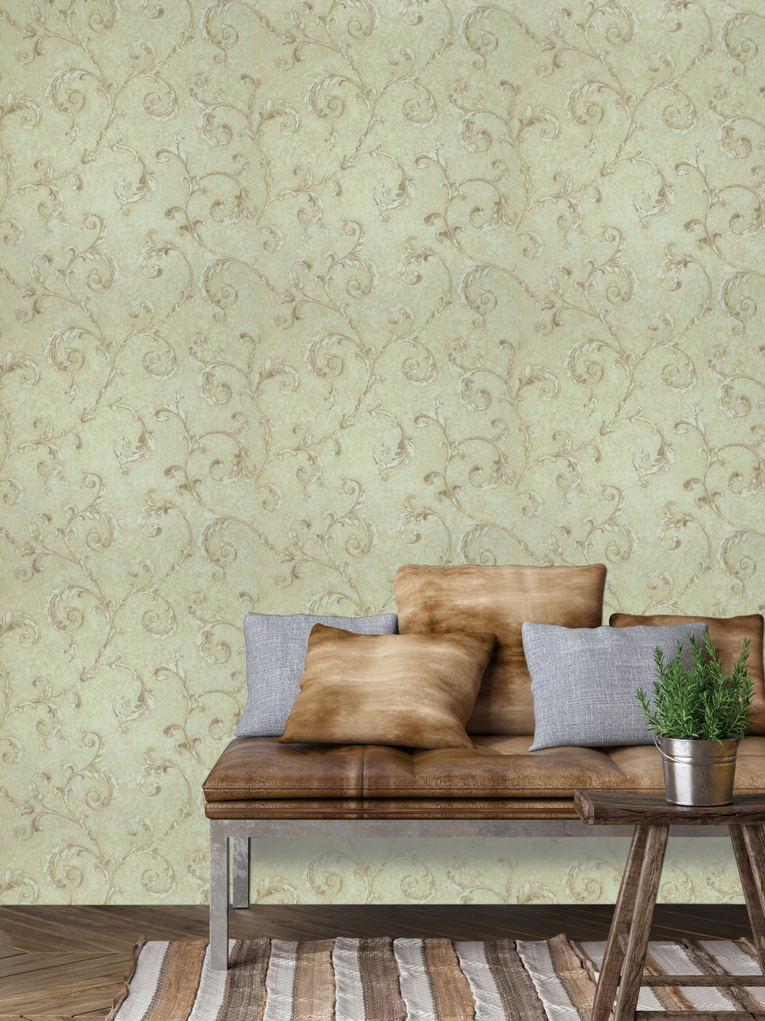 Queen Anne A Cream Stone Wallpaper Sk6784