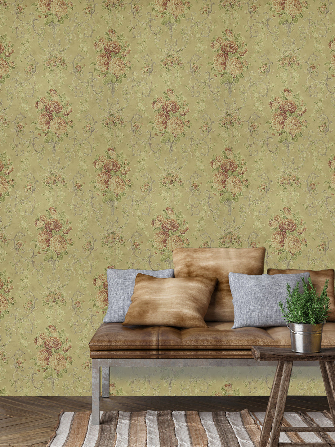 Queen Anne A Soft Wheat Wallpaper Sk6786