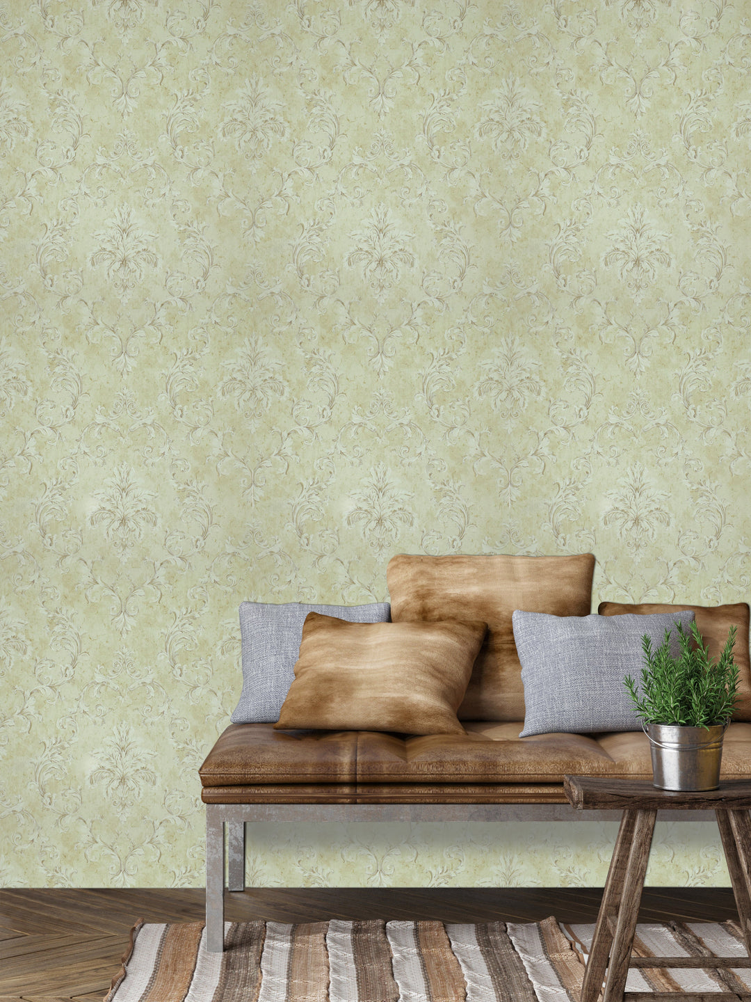 Queen Anne A Buffed Gold Pattern Wallpaper Sk6791