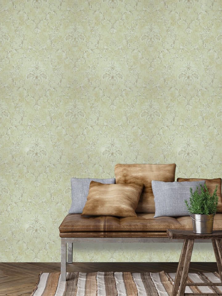 Queen Anne A Buffed Gold Pattern Wallpaper Sk6791