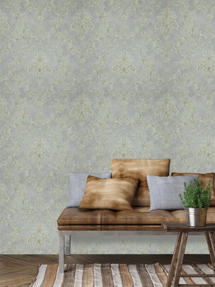 Queen Anne A Rose Tint Damask Wallpaper Sk6792