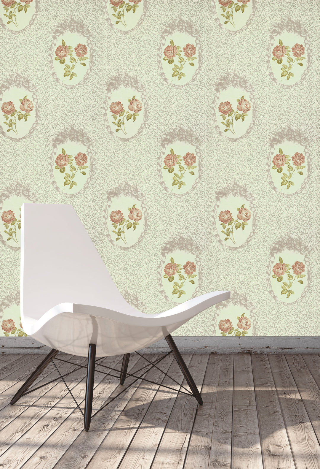 Queen Anne A Burnished Gold Trellis Wallpaper Sk8049