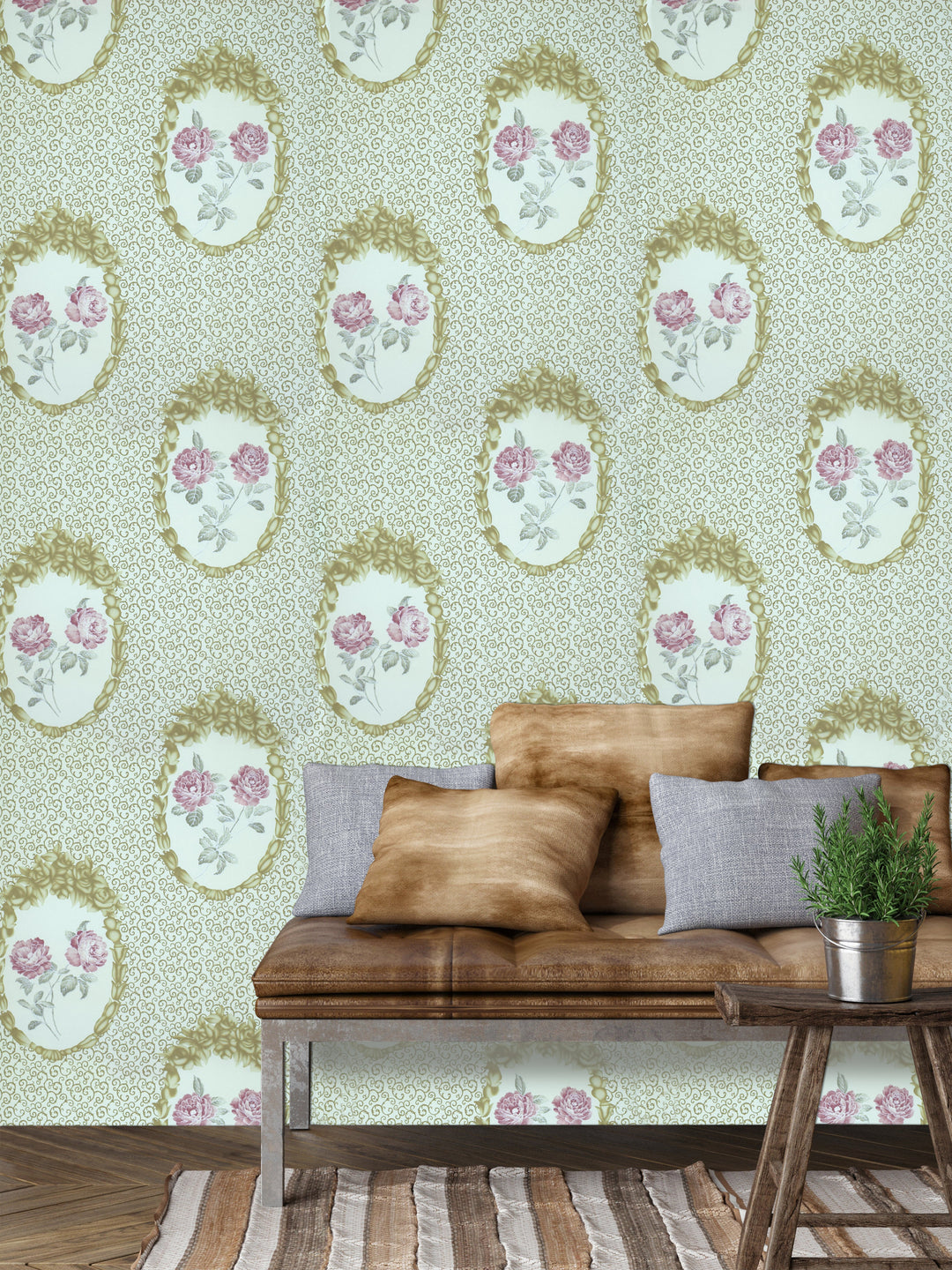 Queen Anne A Garden Blush Wallpaper Sk8052