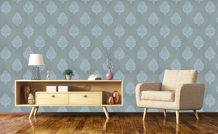 Queen Anne B Blue Stripe Wallpaper Sk8227