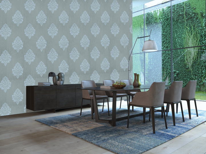 Queen Anne B Blue Stripe Wallpaper Sk8227