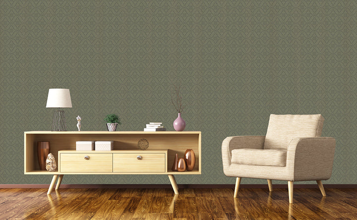 Queen Anne B Olive Weave Wallpaper Sk2421