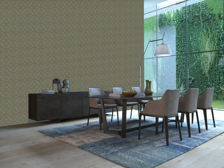 Queen Anne B Olive Weave Wallpaper Sk2421