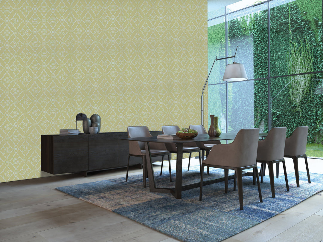 Queen Anne B Lemon Lattice Wallpaper Sk2422