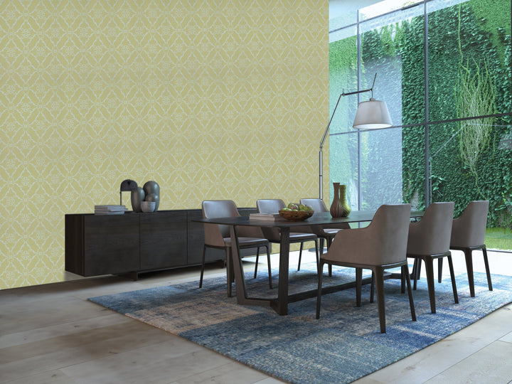 Queen Anne B Lemon Lattice Wallpaper Sk2422