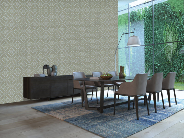 Queen Anne B Sage Lattice Wallpaper Sk2425