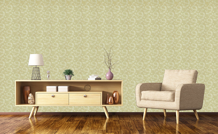 Olive Damask Wallpaper