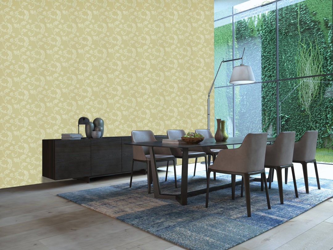 Olive Damask Wallpaper