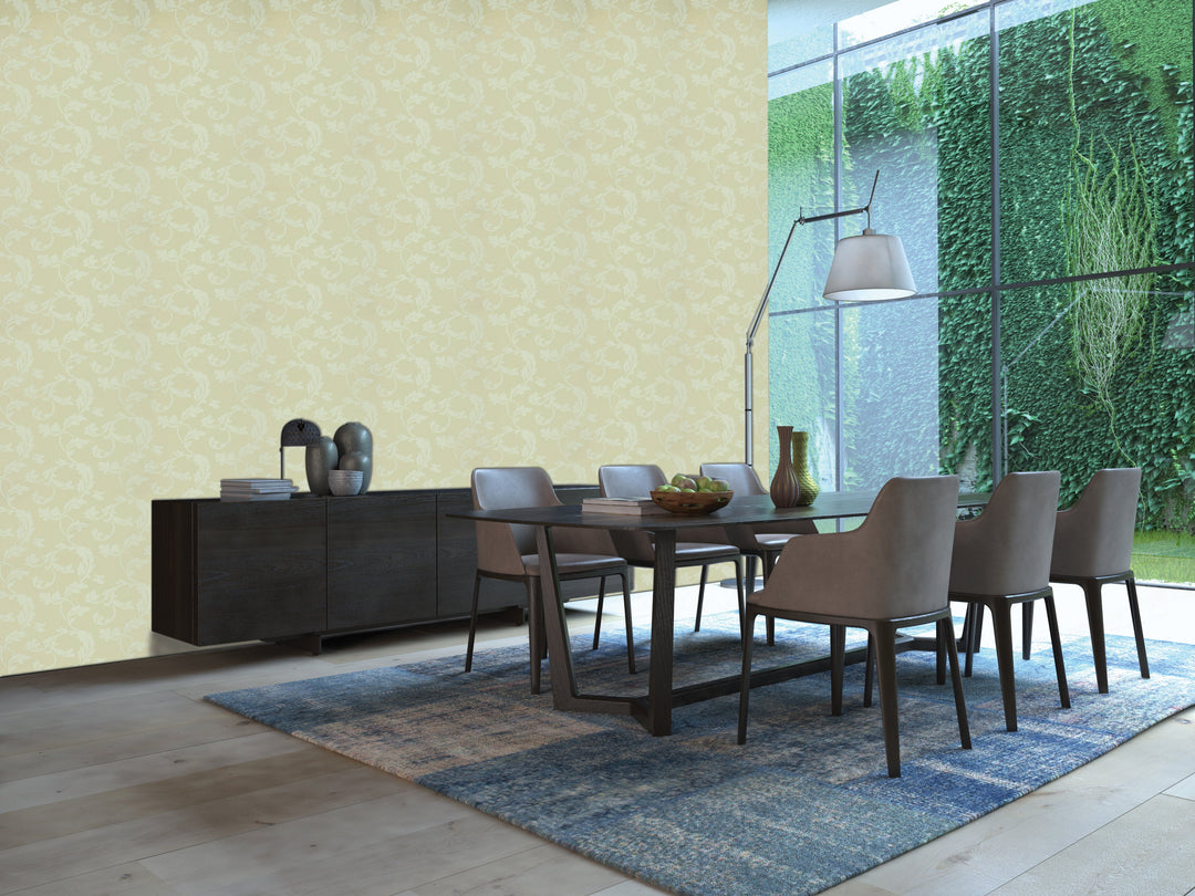 Light Green Damask Wallpaper