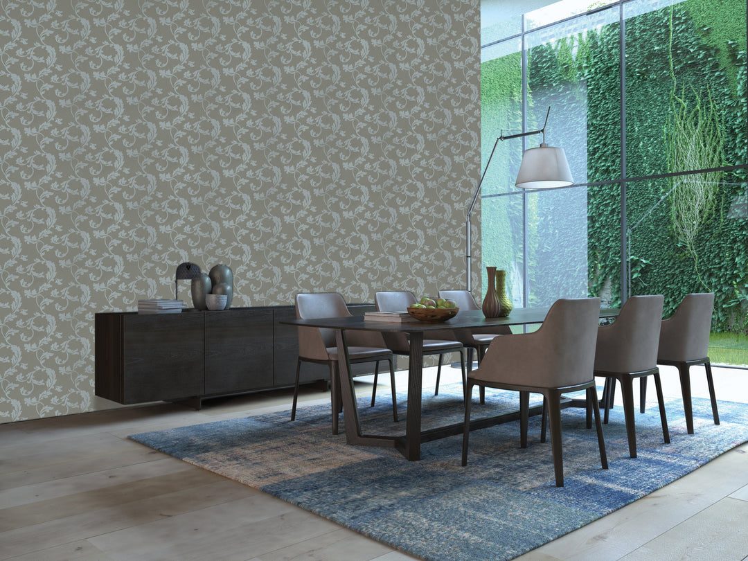 Slate Damask Wallpaper