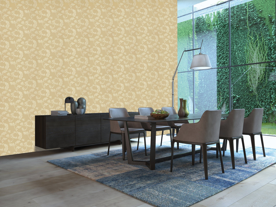 Chrome Damask Wallpaper