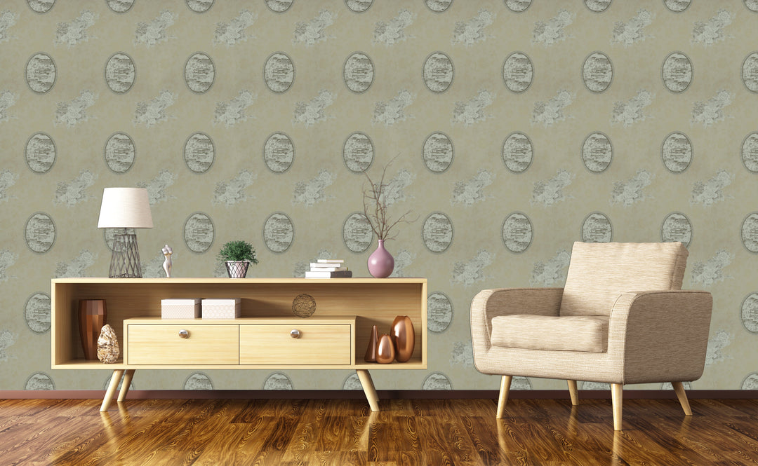 Queen Anne B Beige Heritage Wallpaper Sk2823