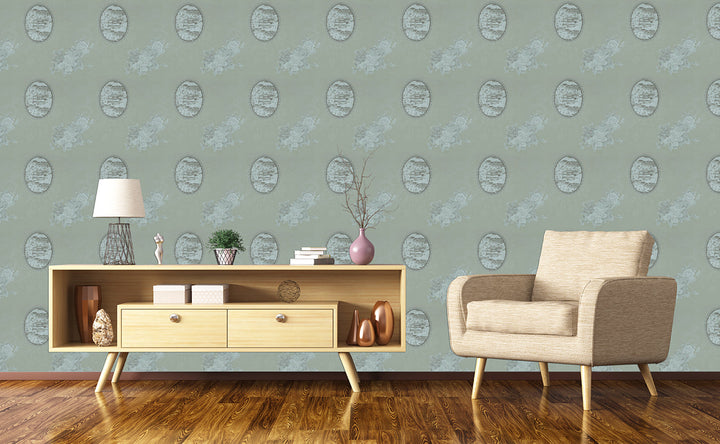 Queen Anne B Gold Floral Wallpaper Sk2826