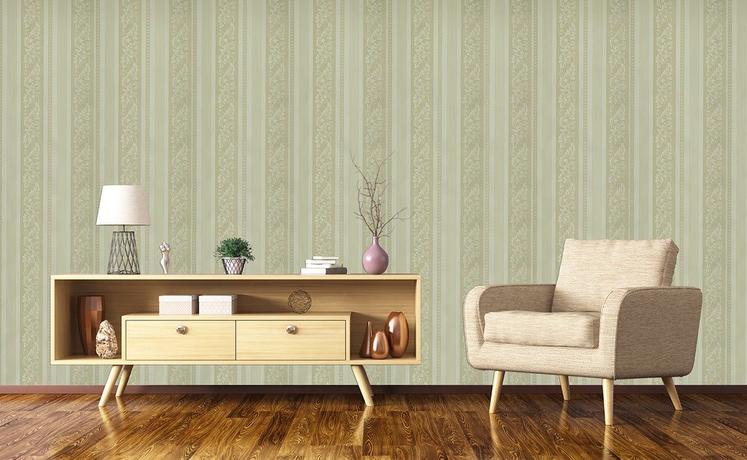 Queen Anne B Blue Stripe Wallpaper Sk8212