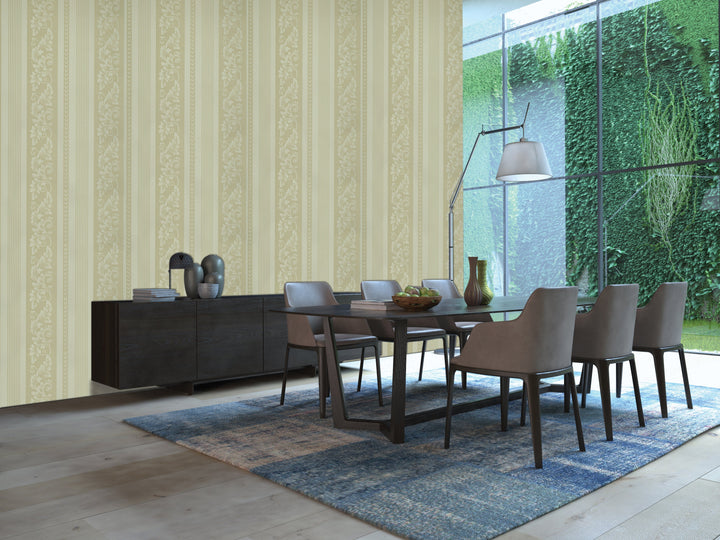 Queen Anne B Blue Stripe Wallpaper Sk8212