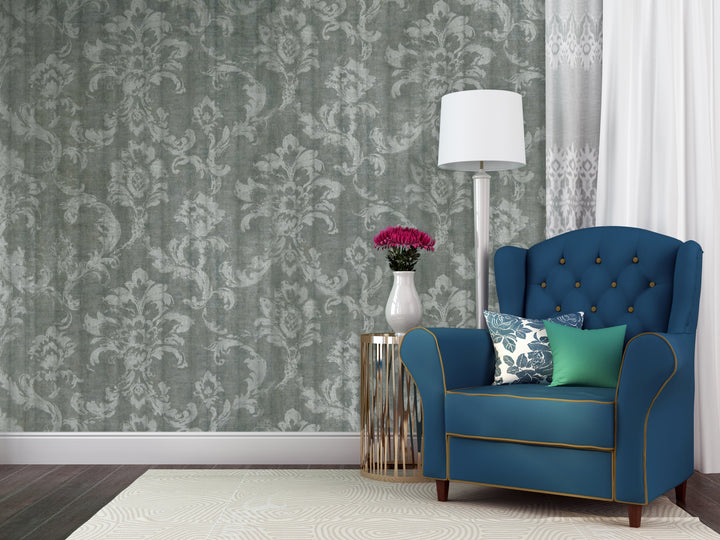 Queen Victoria 29 Moss Damask Wallpaper Sk100-20253