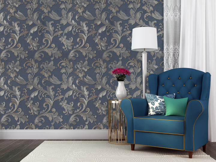 Queen Victoria 29 Indigo Mist Wallpaper Sk100-28579