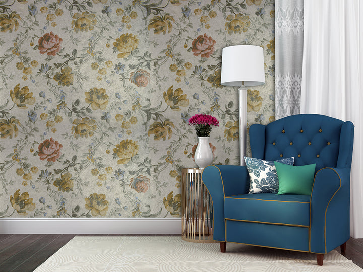 Queen Victoria 29 Cream Rose Wallpaper Sk100-29143
