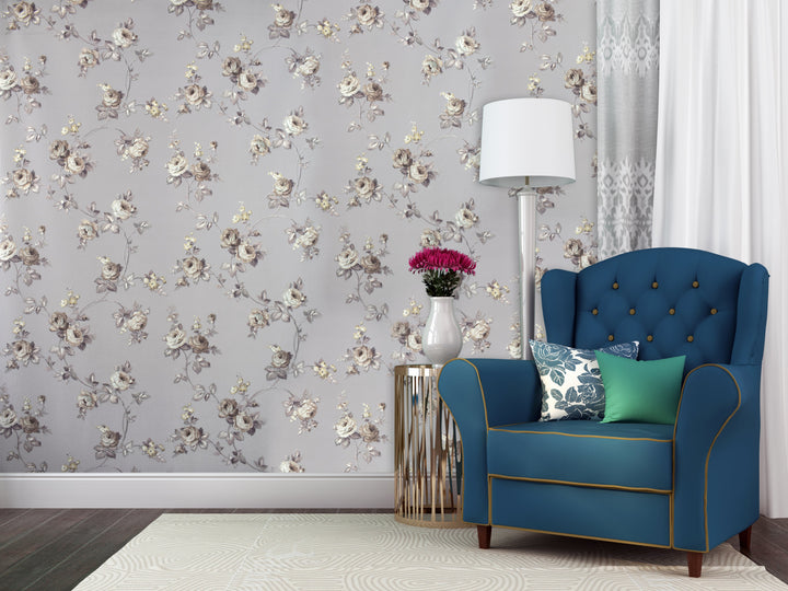 Queen Victoria 29 Floral Sketch Wallpaper Sk104-42972