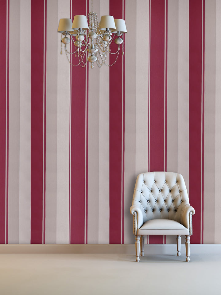 Queen Victoria Xu Crimson Stripe Classic Wallpaper Sku41-044