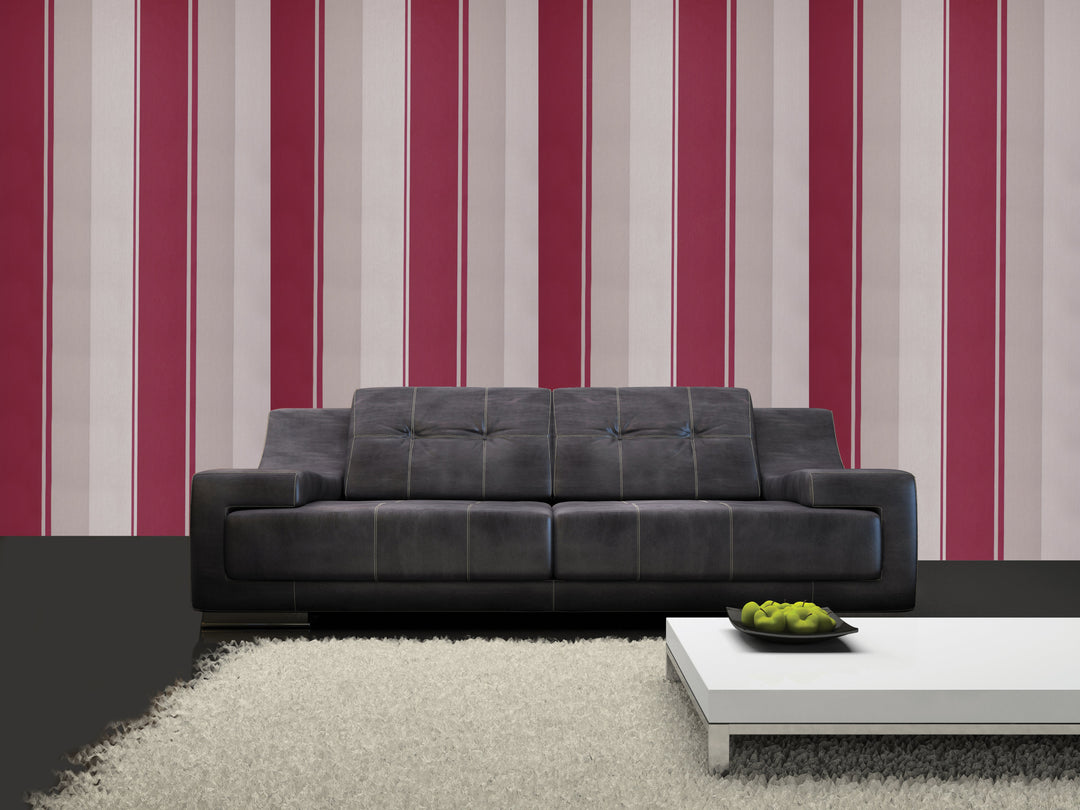 Queen Victoria Xu Crimson Stripe Classic Wallpaper Sku41-044