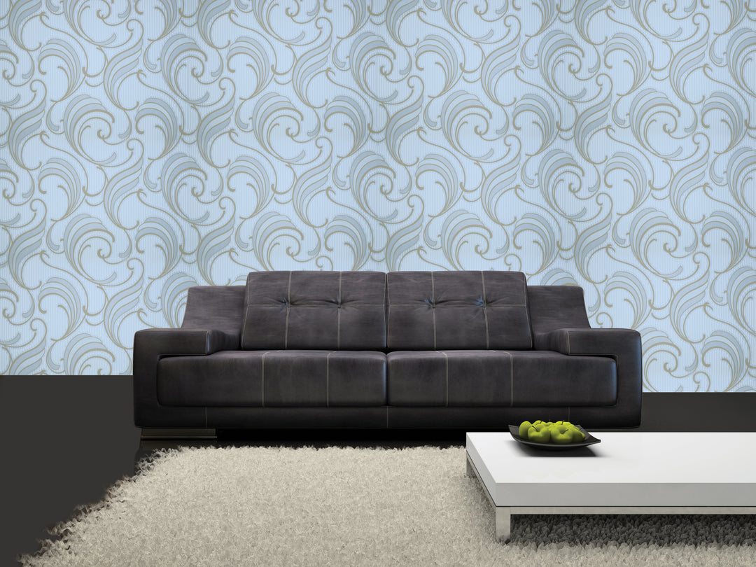 Queen Victoria Xu Aqua Baroque Wallpaper Sku41-056