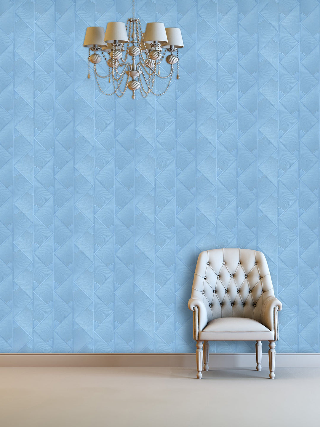 Queen Victoria Xu Ripple Ice Blue Wallpaper Sku41-976