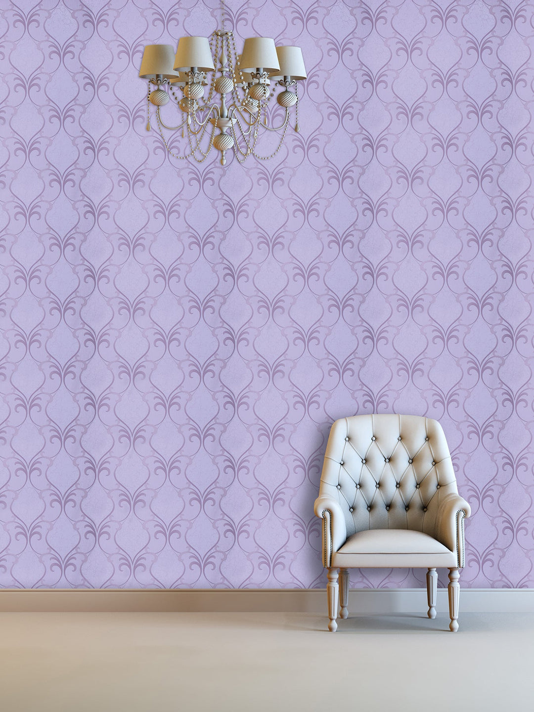 Queen Victoria Xu Lavender Diamond Quilt Wallpaper Sku42-294