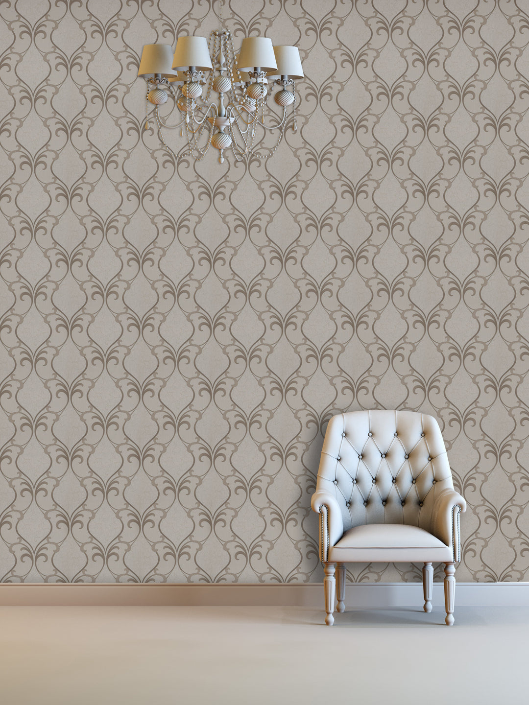 Queen Victoria Xu Taupe Diamond Quilt Wallpaper Sku42-295