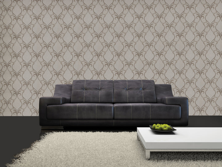 Queen Victoria Xu Taupe Diamond Quilt Wallpaper Sku42-295