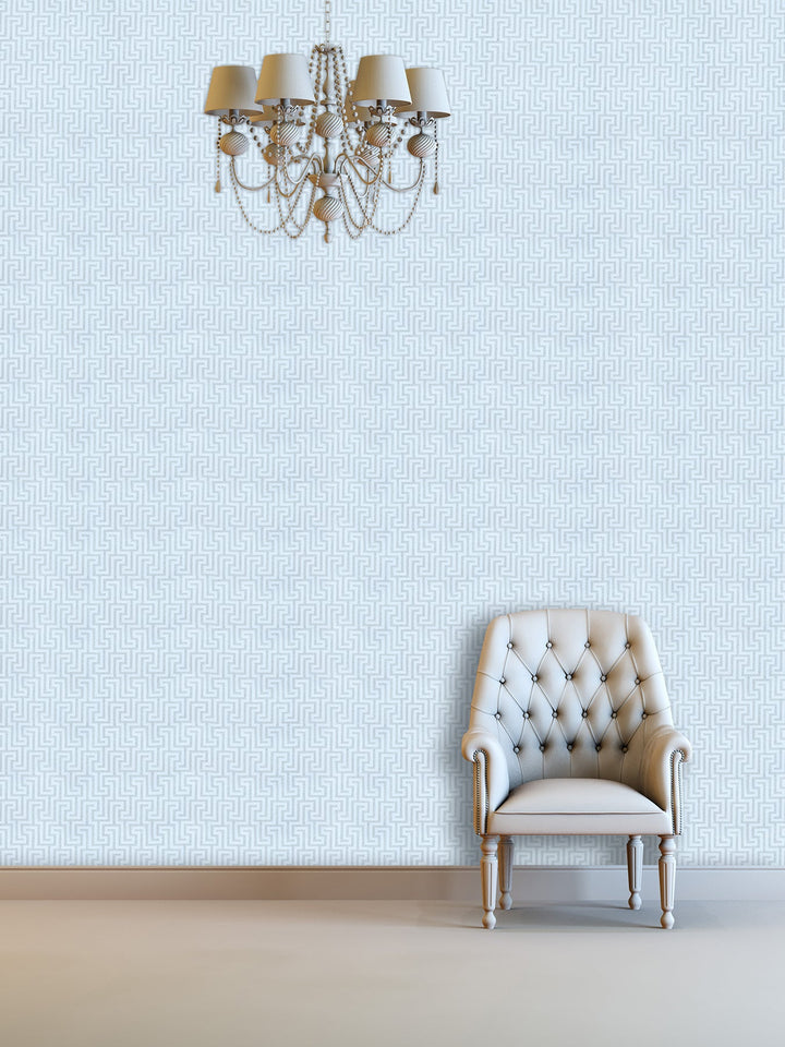 Queen Victoria Xu Icy Blue Mesh Wallpaper Sku42-860