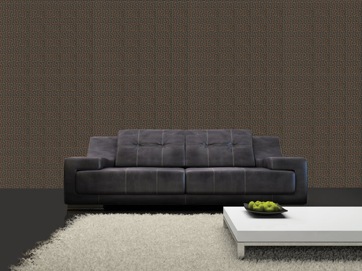Queen Victoria Xu Mocha Grid Wallpaper Sku42-869