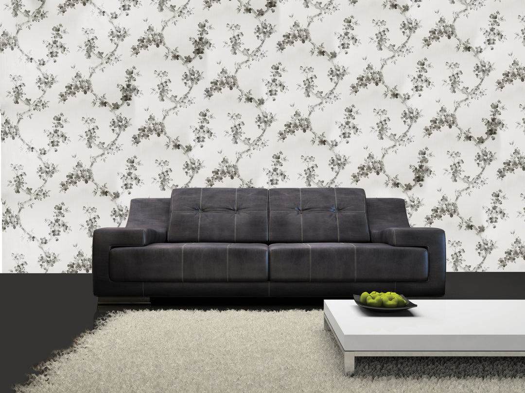 Queen Victoria Xu Floral Dust Grey Wallpaper Sku43-128