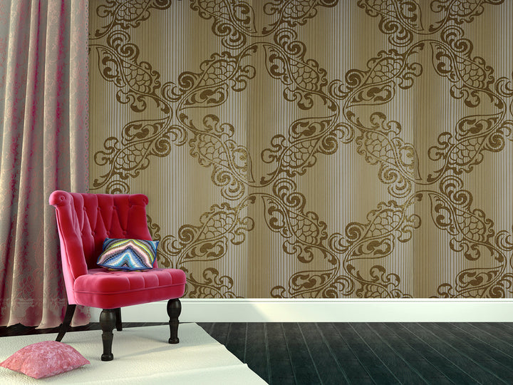 River Thames 33 Golden Floral Wallpaper Sk69-5112