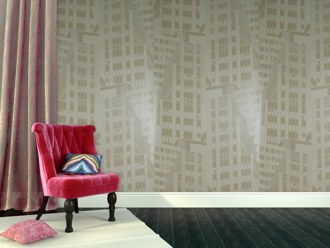 River Thames 33 Taupe Print Wallpaper Sk69-5432